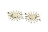 Silver Sun Charm, 10 Antique Silver Plated Brass Sun Connectors With 2 Loops, Pendants (29x25x0.80mm) M01655 H0600