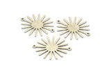 Silver Sun Charm, 10 Antique Silver Plated Brass Sun Connectors With 2 Loops, Pendants (29x25x0.80mm) M01655 H0600