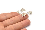 Silver Sun Charm, 12 Textured Antique Silver Plated Brass Sun Charms With 1 Loop And 1 Hole (13x15x0.80mm) M02261 H0919
