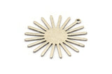 Silver Sun Charm, 6 Antique Silver Plated Brass Sun Charms With 1 Loop (31x30x0.80mm) M02205