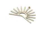 Silver Sun Charm, 6 Textured Antique Silver Plated Brass Sun Charms With 1 Loop (22x30x0.80mm) M02279