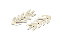 Silver Bough Blank, 6 Antique Silver Plated Brass Leaf Blanks, Silver Blanks, Stamping Blanks (30x13x0.80mm) M01694 H0821