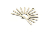 Silver Sun Charm, 6 Textured Antique Silver Plated Brass Sun Charms With 2 Loops (22x30x0.80mm) M02281 H0891