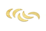 Brass Moon Charm, 8 Textured Raw Brass Crescent Moon Charms With 1 Hole (22x6x0.80mm) M1020