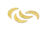 Brass Moon Charm, 8 Textured Raw Brass Crescent Moon Charms With 1 Hole (22x6x0.80mm) M03089