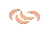 Copper Moon Charm, 8 Raw Copper Crescent Moon Charms With 1 Hole (22x6x0.80mm) M03125