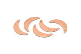 Copper Moon Charm, 8 Raw Copper Crescent Moon Charms With 1 Hole (22x6x0.80mm) M03125