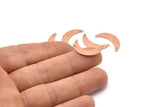 Copper Moon Charm, 8 Raw Copper Crescent Moon Charms With 1 Hole (22x6x0.80mm) M03125