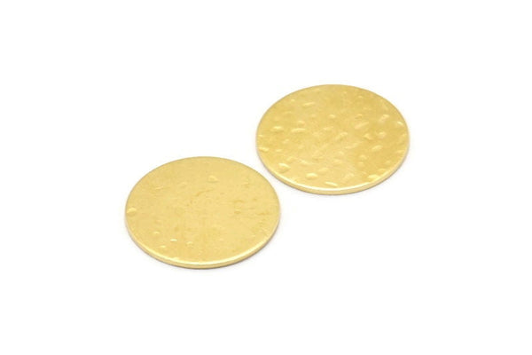 Brass Round Blank, 10 Hammered Raw Brass Stamping Blank, Stamping Tags (18x0.80mm) M02901