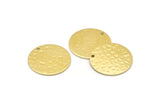 Brass Round Charm, 10 Hammered Raw Brass Round Tags, Round Charms With 1 Hole (18x0.80mm) M02902