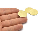 Brass Round Blank, 6 Textured Raw Brass Stamping Blank, Stamping Tags (22x0.80mm) M02907