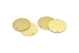Brass Round Charm, 6 Textured Raw Brass Round Tags, Round Charms With 2 Holes (22x0.80mm) M02909