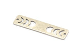 Silver Rectangle Charm, 6 Antique Silver Brass Moon Phases Charms With 2 Holes (40x10x0.80mm) M01828
