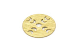 Brass Moon Blank, 6 Raw Brass Moon Phases Stamping Blanks (22x0.80mm) M02931