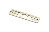 Silver Rectangle Charm, 6 Antique Silver Brass Moon Phases Charms With 2 Holes (40x10x0.80mm) M01997 H1149