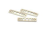 Silver Rectangle Charm, 6 Antique Silver Brass Moon Phases Charms With 2 Holes (40x10x0.80mm) M01997 H1149