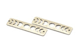 Silver Rectangle Charm, 6 Antique Silver Brass Moon Phases Charms With 2 Holes (40x10x0.80mm) M01997 H1149