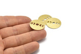 Brass Moon Charm, 6 Textured Raw Brass Moon Phases Charms With 1 Hole (22x0.80mm) M02912