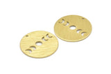 Brass Moon Charm, 6 Textured Raw Brass Moon Phases Charms With 1 Hole (22x0.80mm) M02917