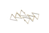 Silver Triangle Charm, 2 Antique Silver Brass Triangle Charms With 1 Loop (47x30x1mm) M01806