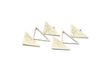 Silver Triangle Charm, 2 Antique Silver Brass Triangle Charms With 1 Loop (47x30x1mm) M01796