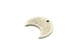 Silver Moon Charm, 12 Textured Antique Silver Brass Crescent Moon Charms With 1 Hole (15x8x1mm) M01858