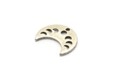 Silver Moon Charm, 12 Antique Silver Brass Crescent Moon Phases Charms With 1 Hole (15x8x1mm) M01867