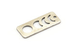 Silver Rectangle Charm, 8 Antique Silver Brass Moon Phases Charms With 1 Hole (25x10x0.80mm) M01992 H0952