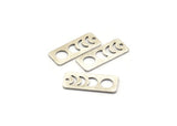 Silver Rectangle Charm, 8 Antique Silver Brass Moon Phases Charms With 1 Hole (25x10x0.80mm) M01992 H0952