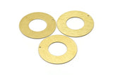 Brass Round Charm, 2 Textured Raw Brass Round Tags With 1 Hole (40x0.80mm) M02993