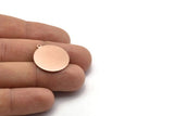 Copper Round Charm, 4 Raw Copper Round Tags, Round Charms With 1 Loop (24x22x0.80mm) M02944