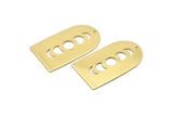 Brass D Shape, 4 Raw Brass Moon Phases D Shape Charms With 1 Hole (35x20x0.80mm) M03199