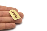 Brass D Shape, 4 Raw Brass Moon Phases D Shape Charms With 1 Hole (35x20x0.80mm) M03199
