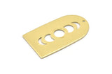 Brass D Shape, 4 Raw Brass Moon Phases D Shape Charms With 1 Hole (35x20x0.80mm) M03199