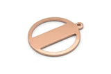 Copper Round Charm, 6 Raw Copper Round Tags, Round Charms With 1 Loop (20x18x0.80mm) M03024