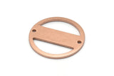 Copper Round Charm, 6 Raw Copper Round Tags, Round Charms With 2 Holes (18x0.80mm) M03023