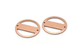 Copper Round Charm, 6 Raw Copper Round Tags, Round Charms With 2 Holes (18x0.80mm) M03023