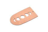 Copper D Shape, 2 Raw Copper Moon Phases D Shape Charms With 1 Hole (35x20x0.80mm) M03211