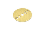Brass Moon Charm, 6 Textured Raw Brass Moon Phases Charms With 2 Holes (22x0.80mm) M02916