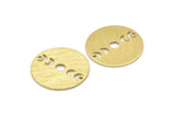 Brass Moon Charm, 6 Textured Raw Brass Moon Phases Charms With 2 Holes (22x0.80mm) M02916
