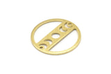 Brass Moon Charm, 6 Textured Raw Brass Moon Phases Charms With 2 Holes (22x0.80mm) M02920