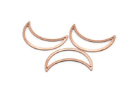 Bakır Ay Tılsımı, 2 Delikli 8 Ham Bakır Hilal Ay Tılsımı (30x10x0,80 mm) M03110