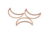 Bakır Ay Tılsımı, 2 Delikli 8 Ham Bakır Hilal Ay Tılsımı (30x10x0,80 mm) M03110