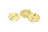 Brass Moon Charm, 6 Textured Raw Brass Moon Phases Charms With 1 Loop (24x22x0.80mm) M02914