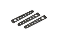 Black Moon Charm, 12 Oxidized Black Brass Moon Phases Charms With 1 Hole (35x6x5x0.80mm) M02342 H0916