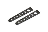 Black Moon Charm, 12 Oxidized Black Brass Moon Phases Charms With 1 Hole (35x6x5x0.80mm) M02342 H0916