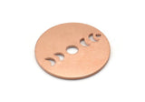 Copper Moon Charm, 8 Raw Copper Moon Phases Stamping Charm With 1 Hole (18x0.80mm) M02965