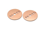 Copper Moon Charm, 8 Raw Copper Moon Phases Stamping Charm With 1 Hole (18x0.80mm) M02965