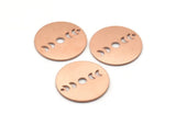 Copper Moon Charm, 8 Raw Copper Moon Phases Stamping Charm With 1 Hole (18x0.80mm) M02965