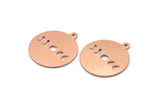 Copper Moon Charm, 8 Raw Copper Moon Phases Stamping Charm With 1 Loop (20x18x0.80mm) M02968
